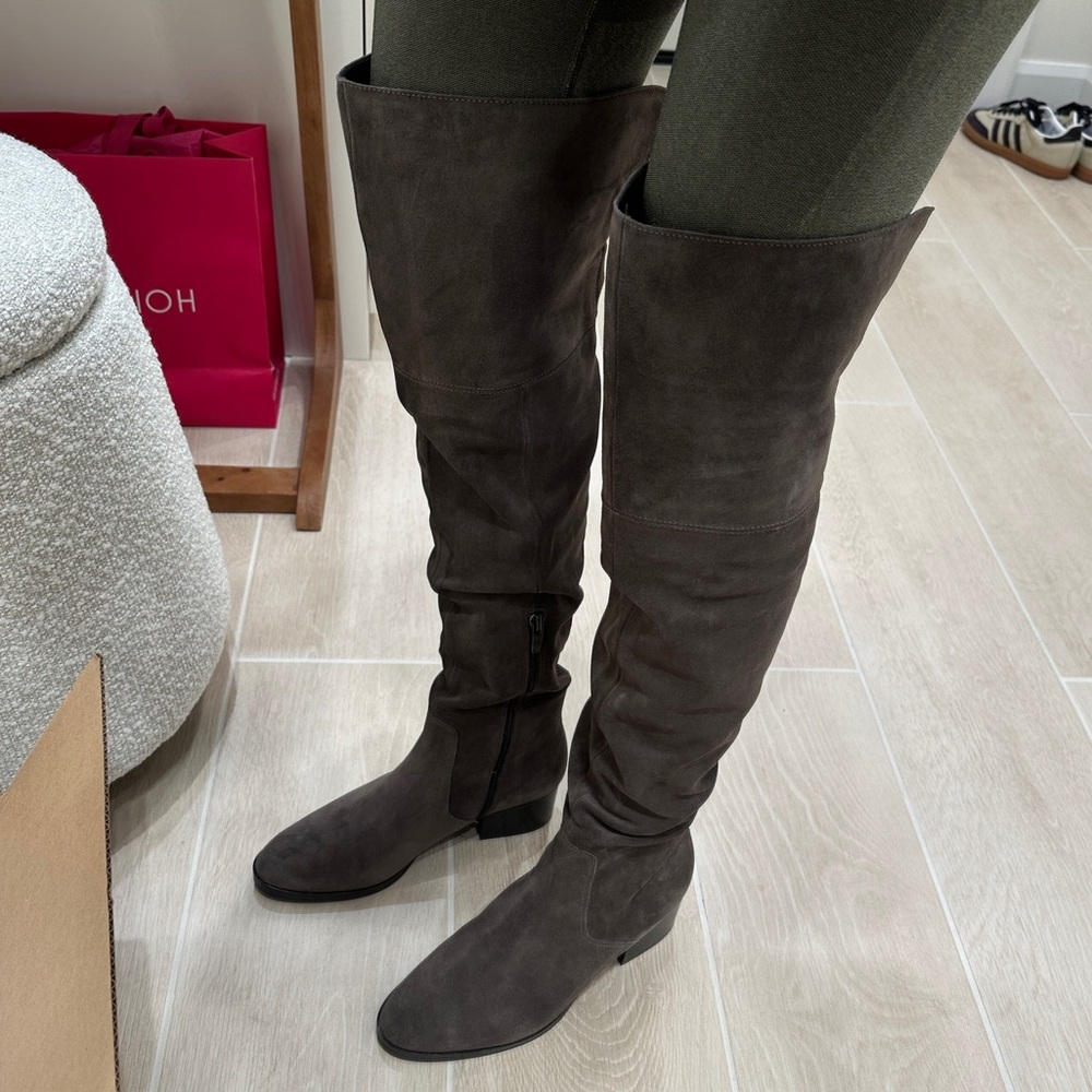 Via Spiga Suede Over The Knee Boots